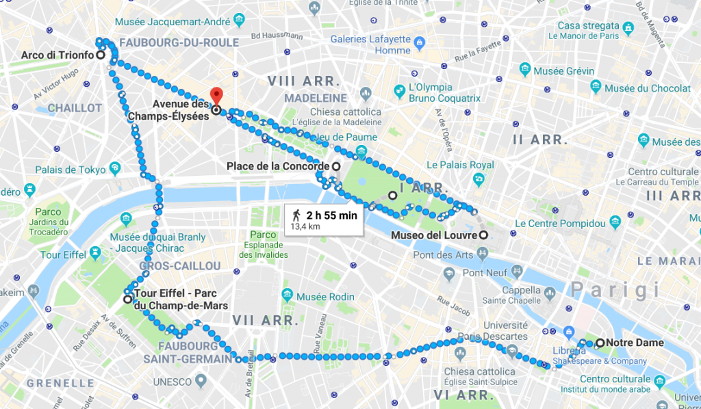itinerario 1 Parigi in un giorno