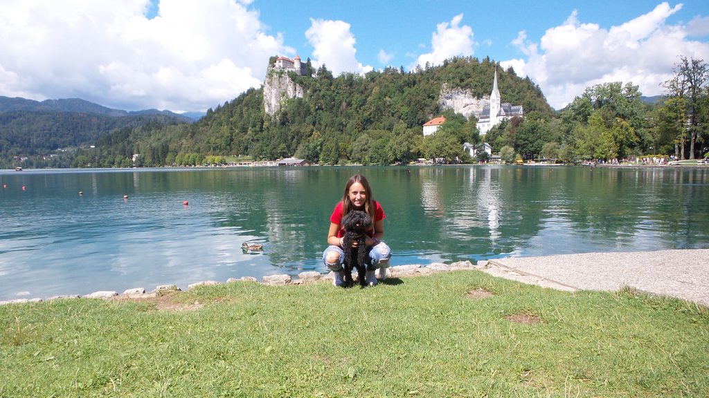 Il lago di Bled con il cane
