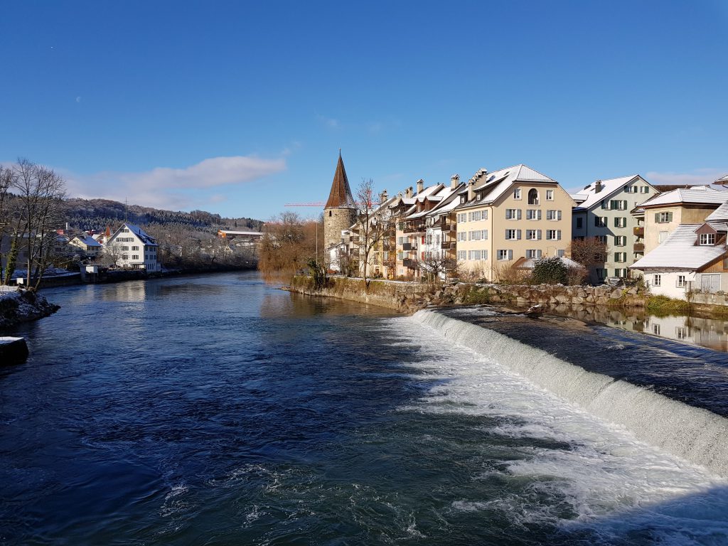 La vista sulla città di Bremgarten dal ponte