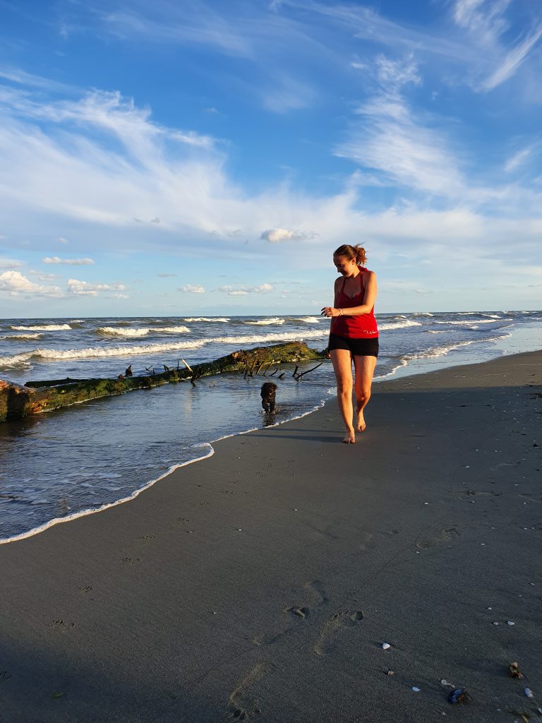 Correre in riva al mare con il cane