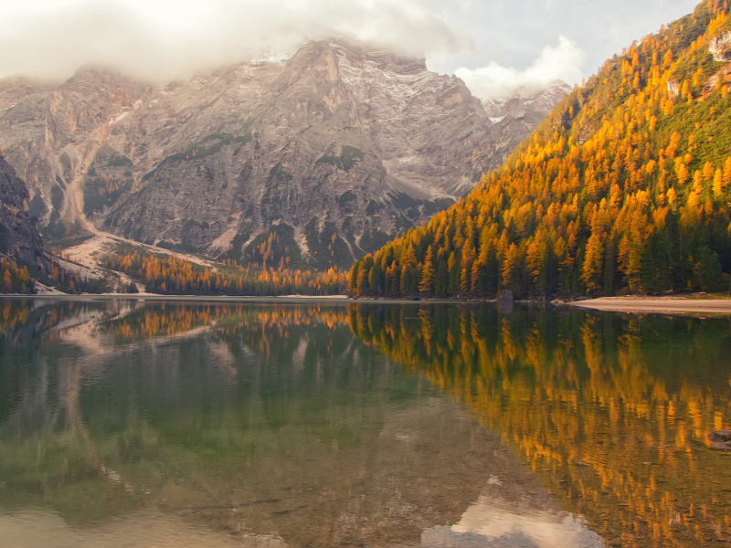 Dove vedere il foliage in Trentino - lago di Braies