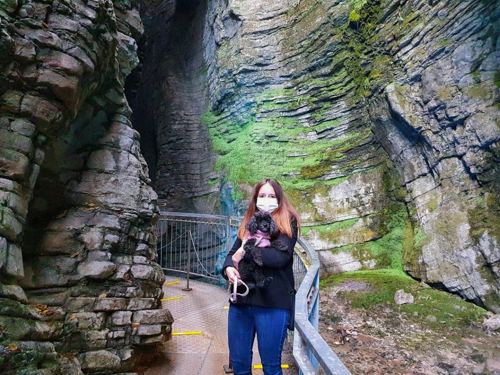 Cascata del Varone con i cani